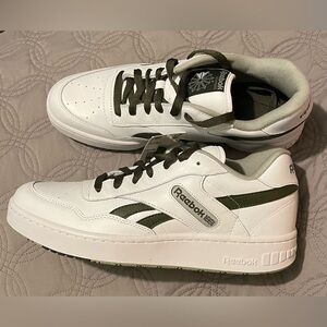 Reebok Classic White and Olive Sneakers